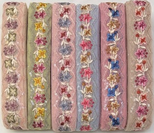Nueva colección, diseño de moda, bordado de flores, recorte de encaje, ajuste de encaje de malla suave para vestido de mujer, bordado de ropa - Product Image 1