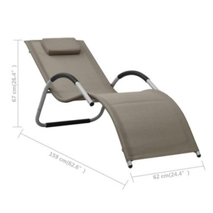 Chaise de jardin en aluminium pour l'extérieur, chaise à bascule légère, chaise longue de plage - Product Image 5