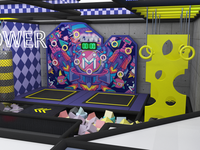 Parc d'aventure commercial pour enfants, modèle Huaguan HG-210, design personnalisé, château gonflable, équipement de terrain de jeux intérieur, capacité de 500 kg