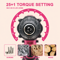 Kit de perceuse sans fil 21V, ensemble d'outils électriques avec batterie 1,5Ah, mandrin de 10 mm, 32 accessoires pour la bricolage à domicile et l'usage domestique