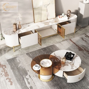 Tavolini da Caffè di Lusso all'Ingrosso <span class=keywords><strong>con</strong></span> <span class=keywords><strong>Piano</strong></span> <span class=keywords><strong>in</strong></span> <span class=keywords><strong>Vetro</strong></span>, Nuovo Design 2022, Set di Tavolini da Caffè Rotondi - Product Image 5