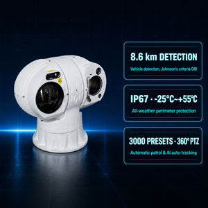 KI-gestützte Drohnenerkennung mit automatischer Verfolgung: Wärmebild-PTZ-Kamera der 5. Generation mit langer Brennweite, 300 m, IP67, wetterfeste aktive Perimeterüberwachung - Product Image 3
