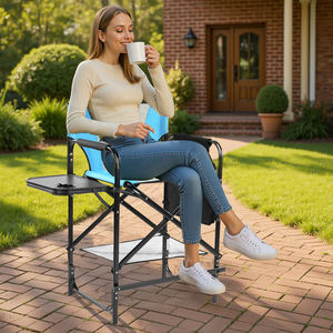 Portable Outdoor <b>Garden</b> <b>Folding</b> <b>Chair</b> Lumina 26in Solid <b>Wood</b> Stainless Steel Victorian Design - Product Image 2