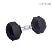 Ensemble d'haltères hexagonales en caoutchouc pour la musculation à domicile et en salle, kg lb