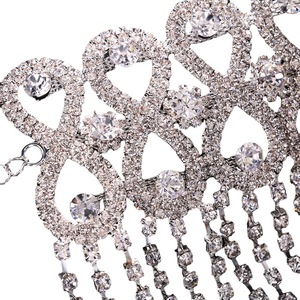 Diadema con Borlas de Cristales Brillantes, Cadena <span class=keywords><strong>para</strong></span> la Cabeza con Borlas de Cristal Plateado <span class=keywords><strong>para</strong></span> <span class=keywords><strong>Bodas</strong></span>, Bailes de Graduación, Concursos de Belleza y Fiestas - Product Image 5