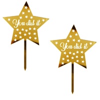 Shiny Gold Graduation Acryl Cake Topper für Abschluss feier Dekor University College High School Zeremonie Kuchen Dekorationen