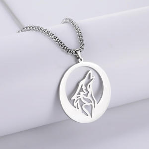 Collar con Colgante de Cabeza de Lobo para Hombre, Regalo para Novio, Día del Padre, Joyería Animal de Moda - Product Image 1