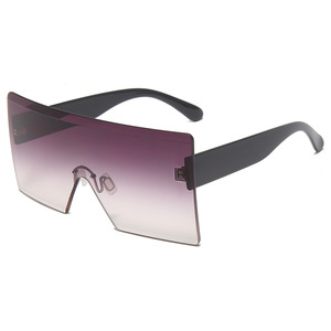 Gafas de sol de gran tamaño sin marco para mujer, lentes de PC UV400, peso ligero, YC8800-B5 - Product Image 3