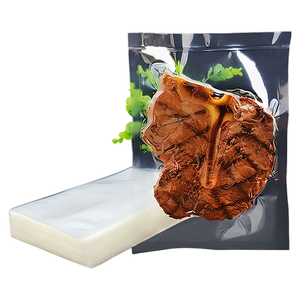 Sacs sous vide personnalisés en nylon PA/PE de qualité alimentaire, scellés sur trois côtés, pour la cuisson de steaks et de poulets rôtis - Product Image 1