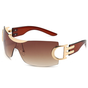 แว่นกันแดดแฟชั่นใหม่ กรอบไร้ขอบ สีสันสดใส ป้องกันรังสียูวี สำหรับผู้ชายและผู้หญิง สไตล์วินเทจ ขนาดใหญ่ - Product Image 3