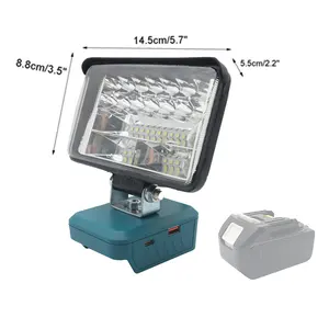 Lampe de travail LED sans fil rechargeable portable 20V 11800 lumens pour batterie au lithium Makita 18v Bl Series