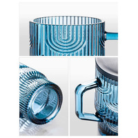 Hxglass – Tasses en verre bleu nuage pour eau, thé, lait, café, avec paille, isolation thermique, surface gaufrée, coffrets cadeaux de luxe pour femmes