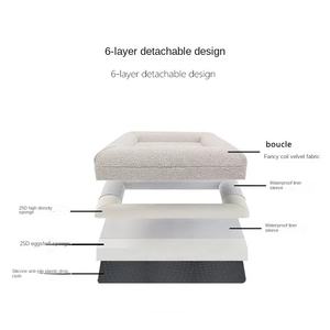 High-End Coil Hunde bett mit Samt Stoff <span class=keywords><strong>Memory</strong></span> <span class=keywords><strong>Foam</strong></span> Wasserdicht Solid Pattern Umwelt freundlich Abnehmbar Wasch bar Alle Jahreszeiten - Product Image 4