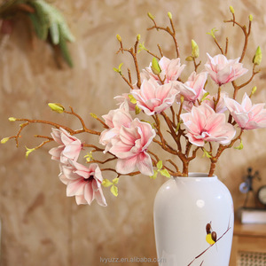 Fiori Artificiali Profumati all'Ingrosso, Ramo <span class=keywords><strong>di</strong></span> Magnolia in Stile Cinese Realistico, Centrotavola Fatto a Mano per Matrimoni e <span class=keywords><strong>Casa</strong></span> - Product Image 2