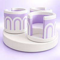 Centre de jeux gonflables pour enfants violet pastel avec piscine à balles, toboggan, structure d'escalade souple et carrousel pour location événementielle et équipement de terrain de jeux