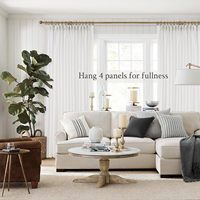 Neutre Boho Ferme Fenêtre Rideaux Pincer Plissé Sheer Rideaux Semi Sheer Blanc Lin Rideaux avec Crochets