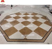 Plancher de hall d'entrée Helios personnalisé conception de motif de marbre jet d'eau médaillon de marbre jet d'eau pierre de marbre naturelle