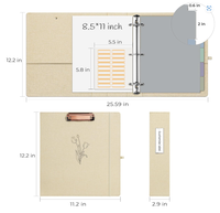 Carpeta de Archivo de Lino Personalizada, Carpeta de 3 Anillas de 2 Pulgadas, Bolsillos Interiores, Presilla para Bolígrafo y Cierre Elástico para Tamaño Carta de 11x8.5