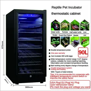 Logo personnalisé en acier noir escalade incubateur pour animaux de compagnie température écran LCD incubateur d'oeufs thermostatique incubateur pour reptiles