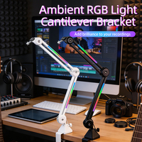 Nouveau support de microphone professionnel RGB 2026 avec bras articulé pour bureau et studio d'enregistrement