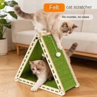 Maison à gratter pliable et portable pour chat, griffoir en feutre pour le repos et le jeu du chat
