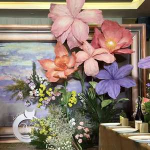 Flores de Papel Gigantes Suaves Hechas a Mano, Decoración de Fondo para Bodas, Día de San Valentín/Día de la Madre, para Cabina de Fotos de Fiesta - Product Image 2