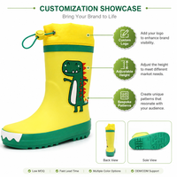 Bottes de pluie pour enfants avec col à cordon, imperméables, antidérapantes, en caoutchouc naturel, pour tout-petits, pour jouer dans les fossés du jardin