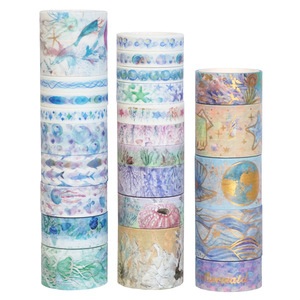 Set de Cintas Washi de 2M con Temática Oceánica y Lámina Dorada para Manualidades Decorativas - Product Image 2