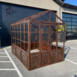 Serre en verre victorienne noire BLVE pour jardin extérieur, véranda ornée en fer forgé pour terrasse sur <span class=keywords><strong>le</strong></span> toit - Product Image 4