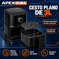 Friteuse à air 24V pour camion 3L 250W manuelle compacte avec prise allume-cigare – Fabricant OEM ODM pour importateurs et distributeurs régionaux