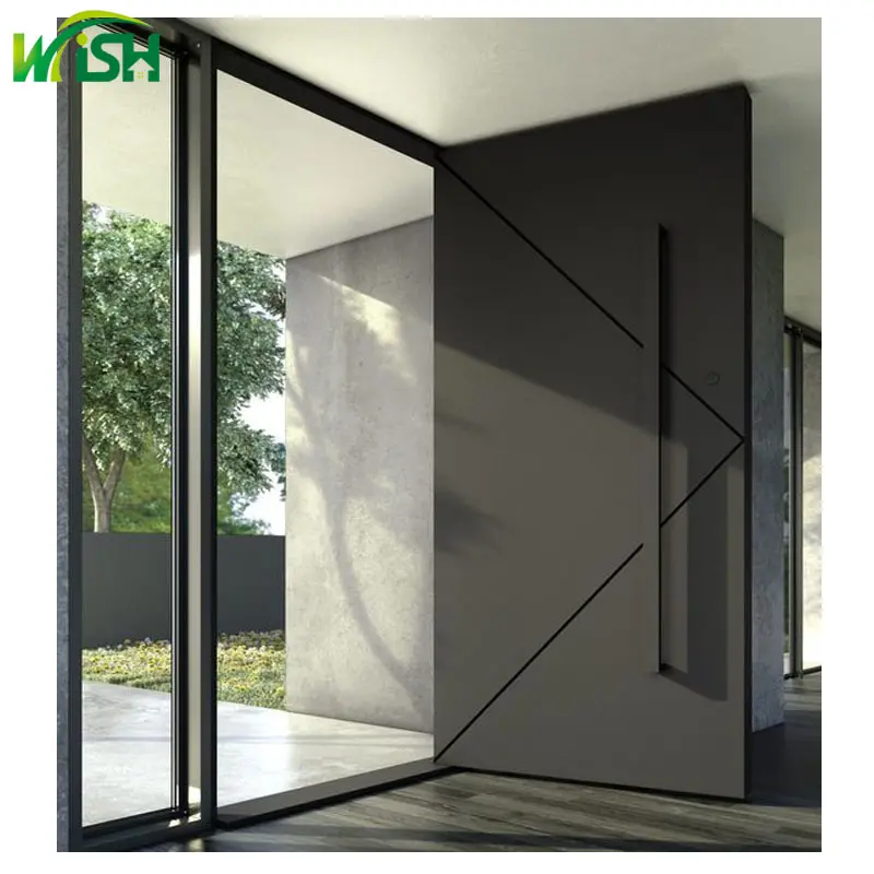 WISH New Exterior Luxury Light Metal stainless steel Door Pivot Entry Front Doors For Houses Modern