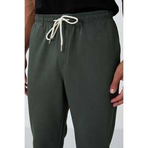 Pantalon de survêtement pour homme en coton 100% French Terry respirant, coupe standard, couleur kaki, 82155 - Product Image 3