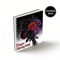 Carnet de coloriage personnalisé à spirale, carnet de croquis floral personnalisé pour enfants et adultes, fournitures scolaires, livre d'activités anti-stress