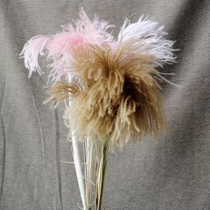 ZanTe-flores decorativas para boda, paquete de 20 tallos de flores, Pogonatherum cronitum grass para decoración de jarrones, venta al por mayor, 2022 - Product Image 5