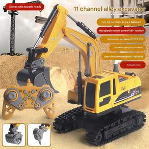 Dwi Dowellin 3in1 RC <span class=keywords><strong>JCB</strong></span> <span class=keywords><strong>Jouet</strong></span> Pelle pour Enfants, 1:22 Véhicule de Construction Télécommandé en Métal à 12 Canaux et Rotation à 360 ° - Product Image 3
