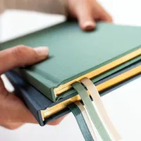 Journal de gratitude et d'inspiration pour la santé mentale et la pleine conscience, couverture rigide en tissu de lin personnalisé, bord doré, faible MOQ