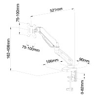 Support à ressort à gaz pour double moniteur Nouveaux accessoires informatiques pour support de montage pour double moniteur avec angle d'inclinaison de 90 degrés