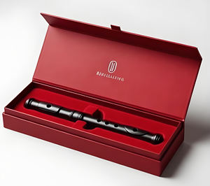 Boîte cadeau de luxe pour <span class=keywords><strong>clarinette</strong></span>, boîte extérieure rouge, estampage à chaud personnalisé, boîte en forme de livre avec finition UV, cadeau de Noël, recyclable - Product Image 1