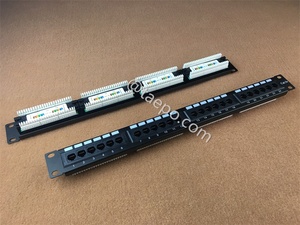 Panneau <span class=keywords><strong>De</strong></span> Brassage 24 ports Cat6 Patch Panel <span class=keywords><strong>RJ45</strong></span> 1U Cat5E Rack Mountable UTP pour armoire réseau 19 pouces dans une application LAN - Product Image 2