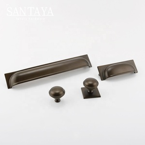 산타야 앤틱 황동 손잡이 조개 모양 주방 캐비닛 손잡이 침실 옷장 서랍 손잡이 가구 손잡이 - Product Image 3