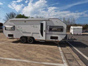 Caravane à double essieu en alliage d'aluminium pour voyages toutes saisons, camping hors réseau, camping-car familial, camping-car extérieur, motorhome - Product Image 1