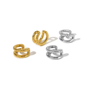 C Shaped <b>Titanium</b> Steel Earrings Gold Silver Color Geometric <b>Stud</b> Earrings For Women Fashion Jewelry - Product Image 5