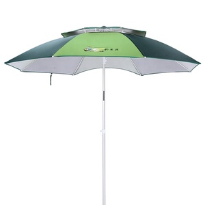 Grande protezione uv <span class=keywords><strong>outdoor</strong></span> doppio strato ventilato parasole spiaggia di pesca ombrello con logo stampa - Product Image 1