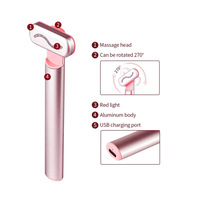 Masseur facial et cervical professionnel à LED rouge certifié CE avec outil de lifting EMS et baguette de massage oculaire vibrante pour la maison