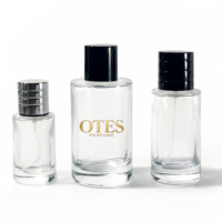 Bouteille vide de parfum en forme de cylindre rond unique de luxe en gros 25ml 50ml 100ml bouteille en verre d'atomiseur de parfum