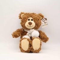 Nouveau design prix de gros peluche de noël ours enfants jouet cadeau d'anniversaire poupée portant écharpe ours en peluche bébé peluche