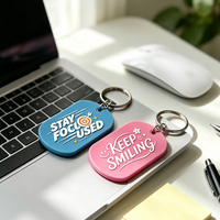 Porte-clés en caoutchouc souple 2D imprimés en gros – Pendentifs porte-clés en PVC avec lettres positives et motivantes – Porte-clés en silicone personnalisés avec LOGO