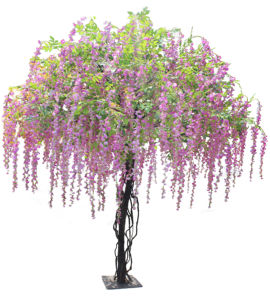 Tùy Chỉnh Thiết Kế Jumei Thương Hiệu Bền Ficus Cây Đám Cưới Halloween Lớn Thực Tế Màu Tím Trắng Trong Nhà Nhân Tạo Sợi Thủy Tinh Lụa - Product Image 2