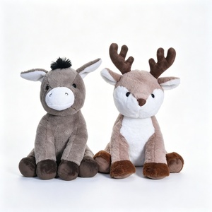 Par de peluches personalizados de animales de granja y bosque, peluches de ciervo y burro, set de peluches de reno y burro - Product Image 2