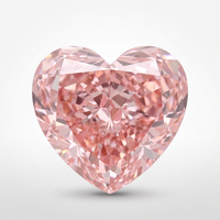 Diamant rose vif de laboratoire, taille cœur, VVS2, certifié IGI, modèle LG28, pour la fabrication de bijoux par AURA LUXURIA